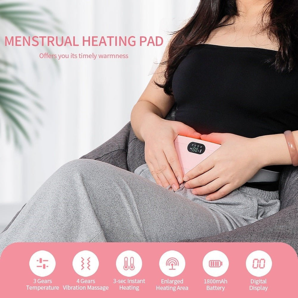 Portable Wireless Abdominal Heating Pad - Pink